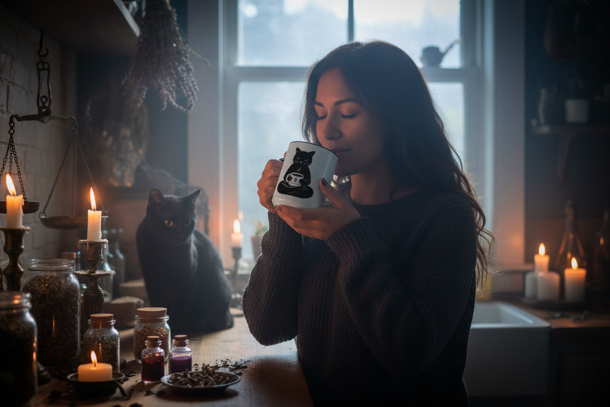 Black Cat Witch's Brew Mug