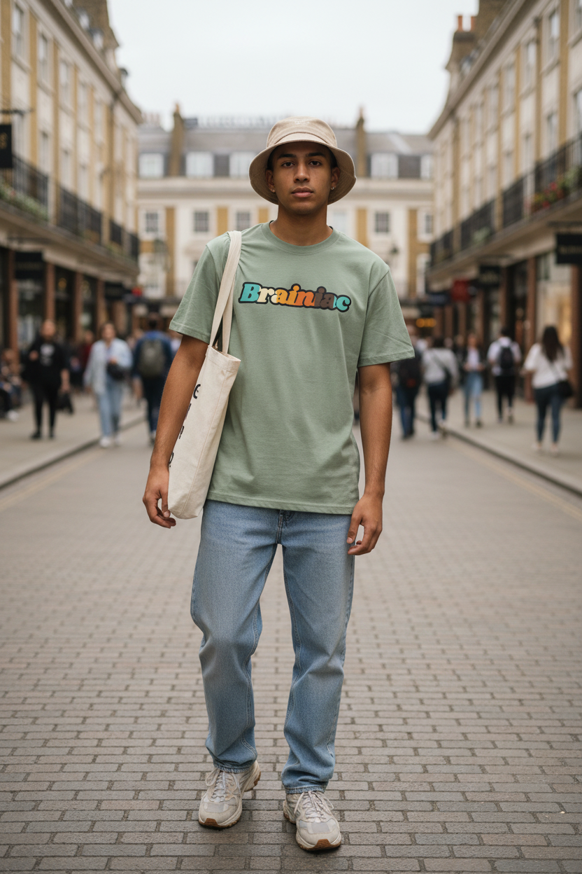Heather Military Green Brainiac T-Shirt - London Streetwear Editorial