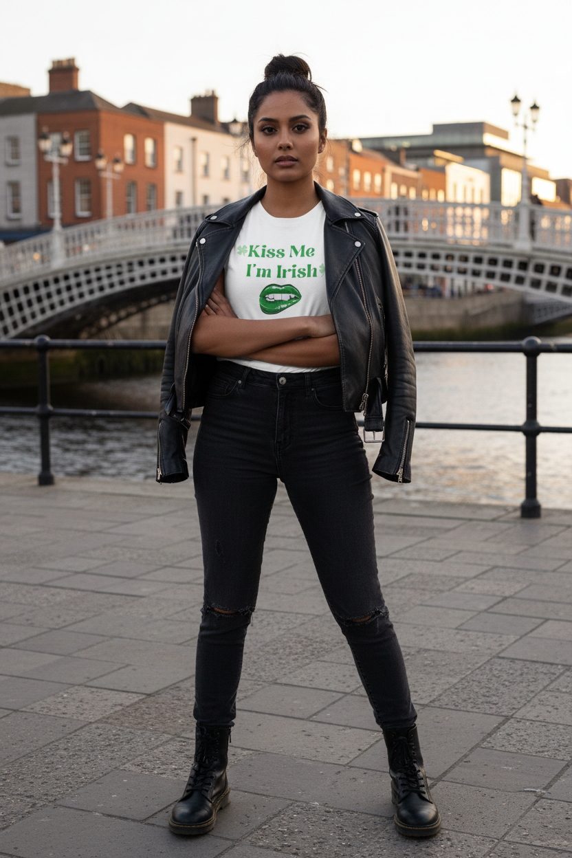 Kiss Me I'm Irish - White Tee Alt